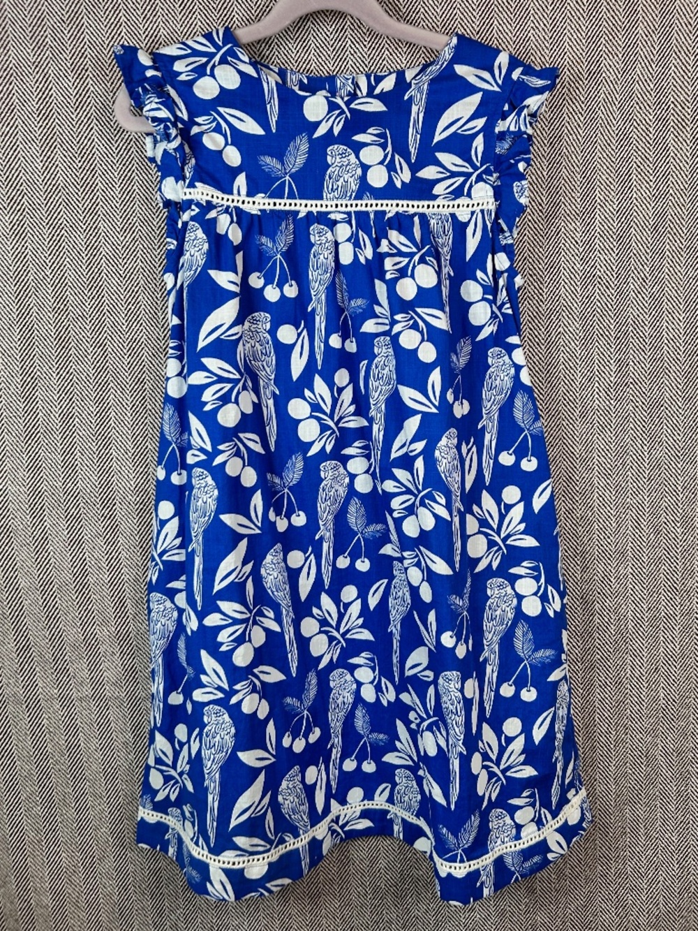 Boden Blue and White Bird and Berry Dress